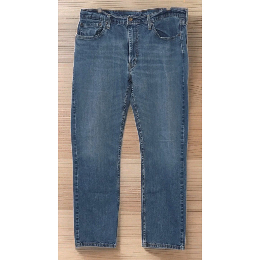 Levi's 514 Straight Fit Jeans Men's 38x32 Blue Denim Medium Wash Distressed